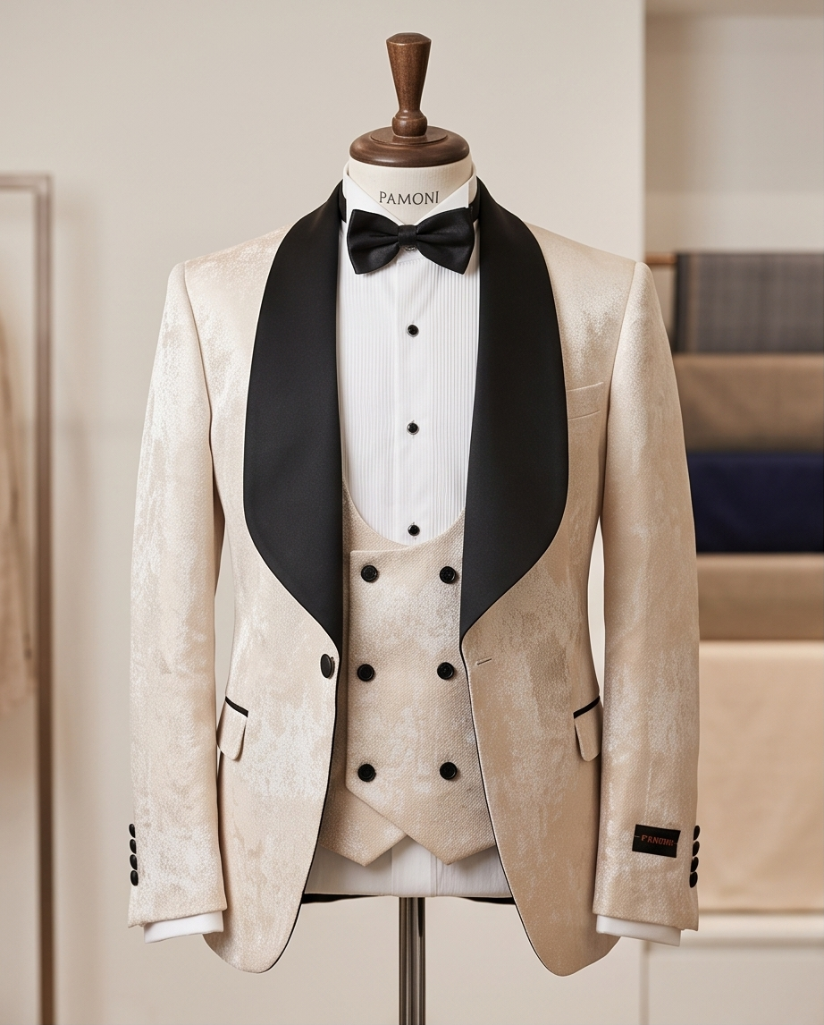 The "Midnight Gala" Champagne Tuxedo Set