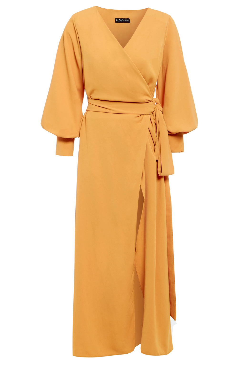 Mustard Wrap Maxi Dress