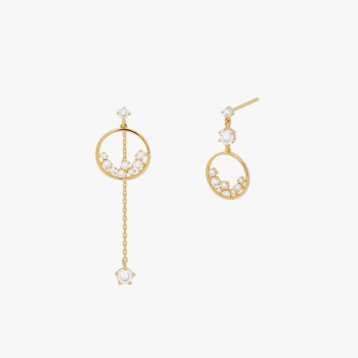 Circle cubic bunch earrings