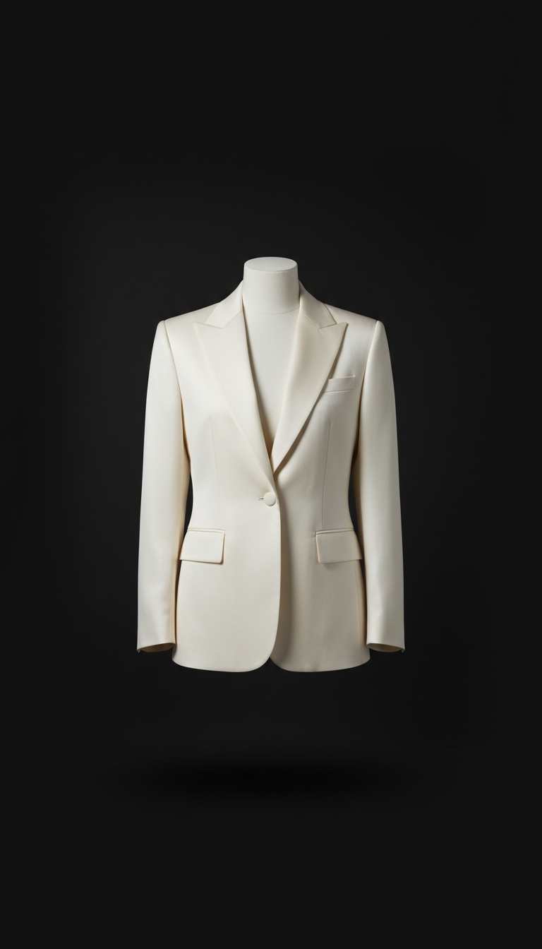 Silk Blazer With Architectural Lapels